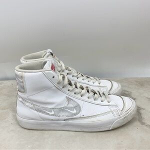 Nike Blazer Mid 77 Shoes Kids Size 7 Youth Sneakers White Gray Leather Boys Girl